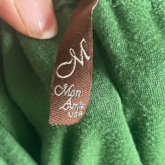 Mon Amie USA Green Halter Neck Plunge Maxi Dress Size Large Made in USA - Picture 4 of 5